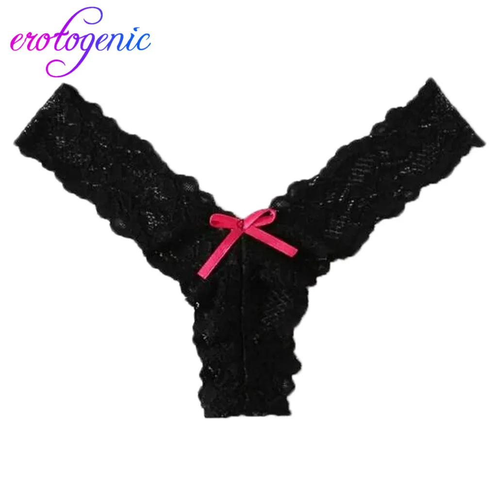 Женское нижнее белье с цветочным принтом Ropa Interior Femenina кружевное бантиком стринги