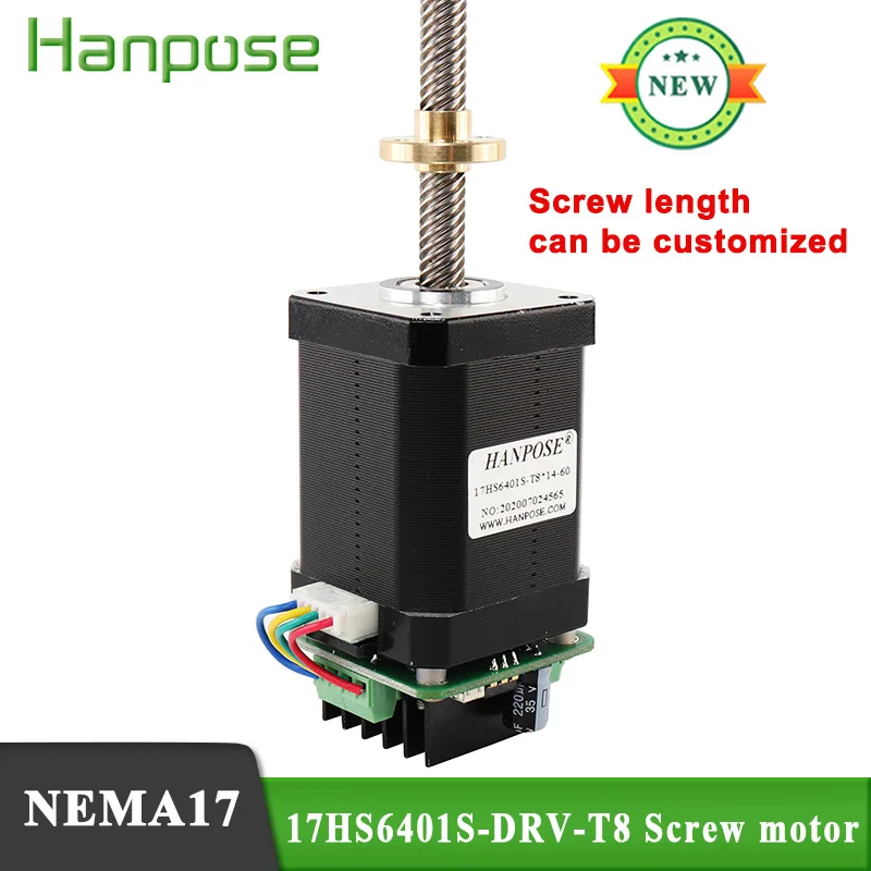 

NEW NEMA17 screw stepper motor L=310mm 17HS6401S -DRV-T8*8 1.8A Integrated motor drive For 3D Printer Monitor Equipment