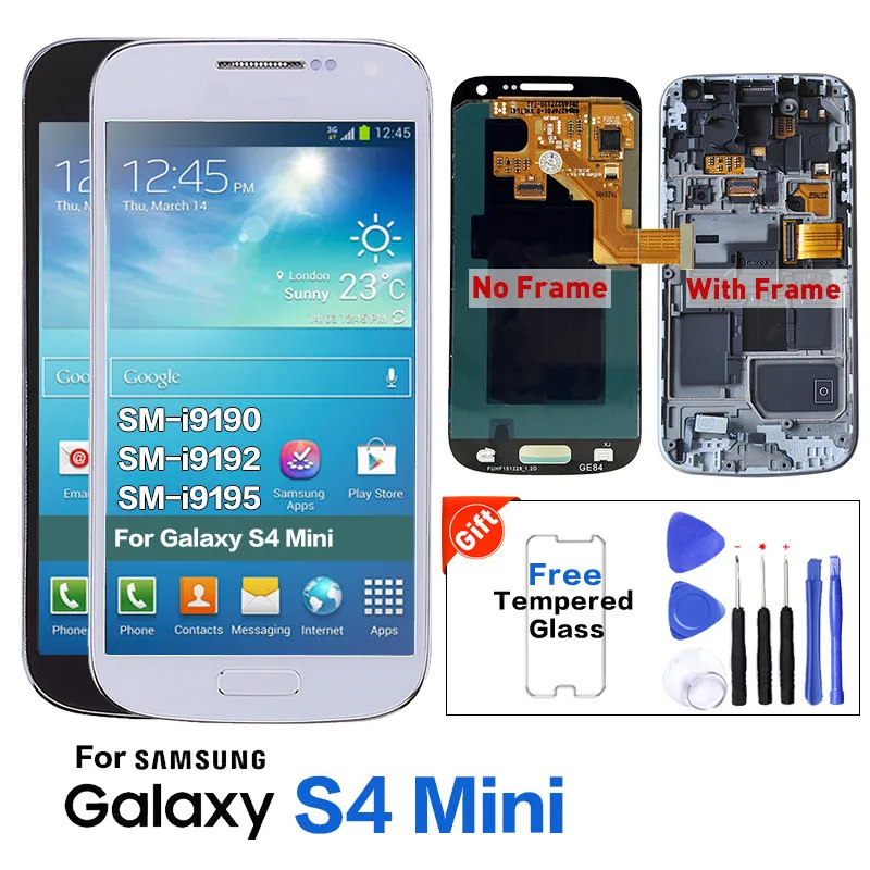 S4 Mini Pantalla для телефонов Samsung Galaxy i9190 i9192 i9195 ЖК дисплей дигитайзер сенсорного
