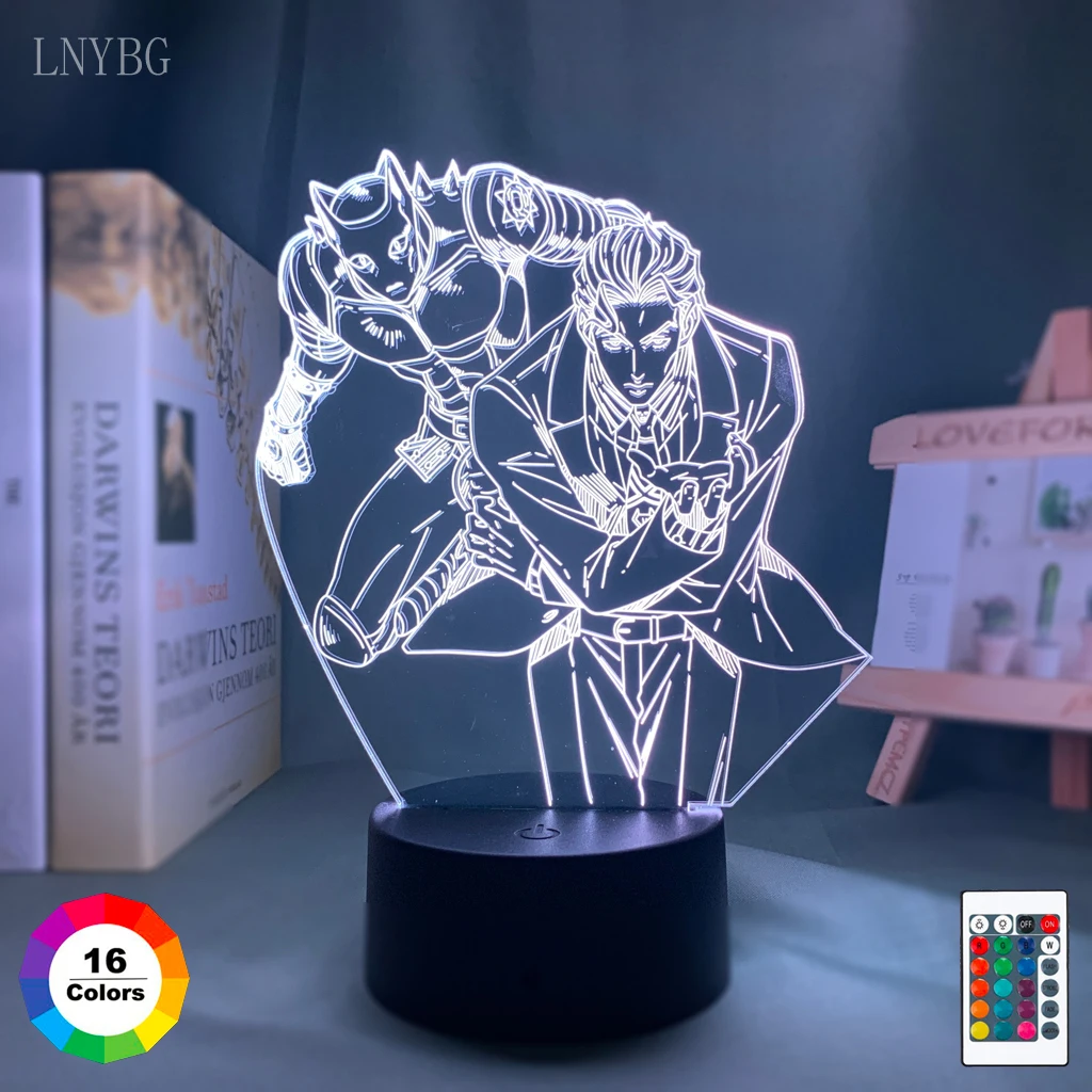 3d светодиодный ночной Светильник JoJo странные приключения Yoshikage Кира рисунок