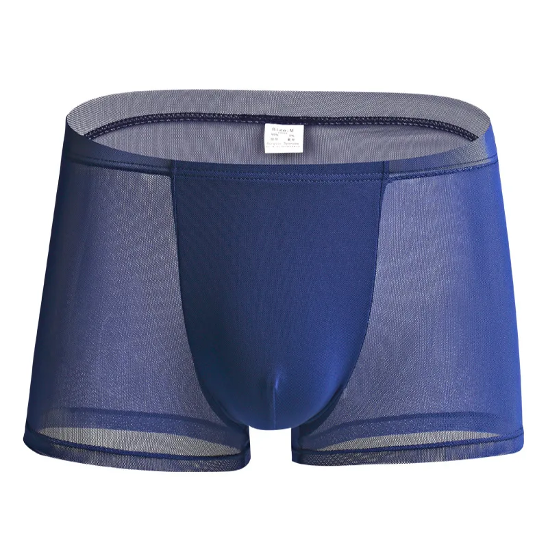 

Men's Boxers Summer Mesh Breathable Thin Sexy Seamless Transparent Men Boxer Shorts Mid-rise Cool Mens Underwear Trunk Lingerie