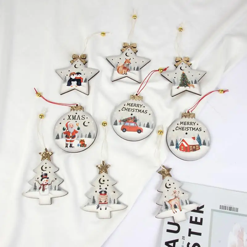 

3 шт./компл. рождественские украшения, деревянная печать, Маленькая подвеска, рождественское оформление, список, праздничные товары для вече...