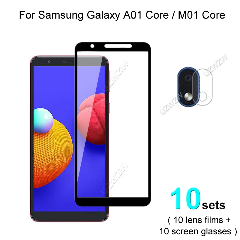

10 комплектов для Samsung Galaxy A01 Core / M01 Core защита для экрана защитное закаленное стекло и пленка для объектива камеры