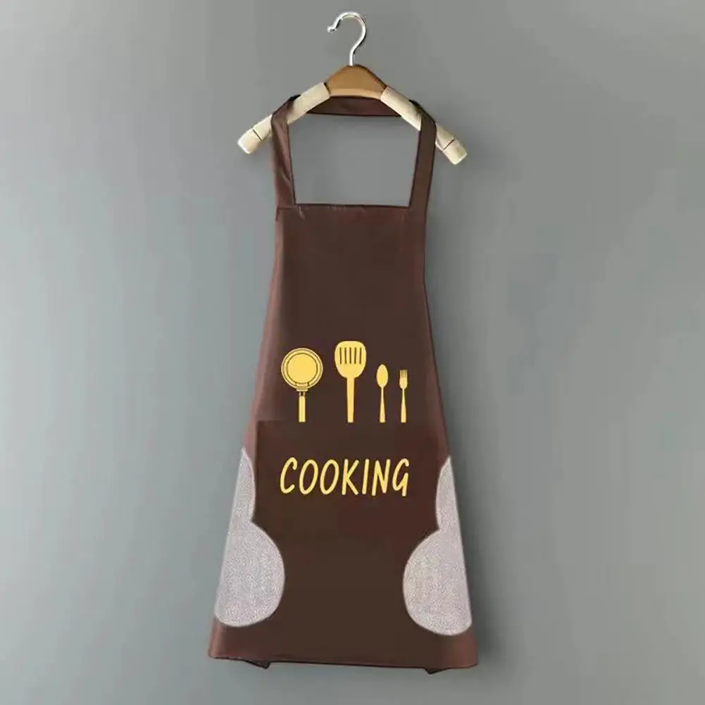 

Стильный Кухонный Фартук с карманом, водонепроницаемый садовый фартук, прозрачный Кухонный Фартук с рисунком Кухонный Фартук с узором