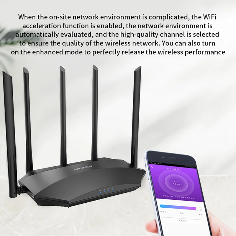 HIKVISION DS 3WR11 E Беспроводной Wi Fi роутер с AC1200M 2 4 ГГц/5 0 ГГц антенна высоким