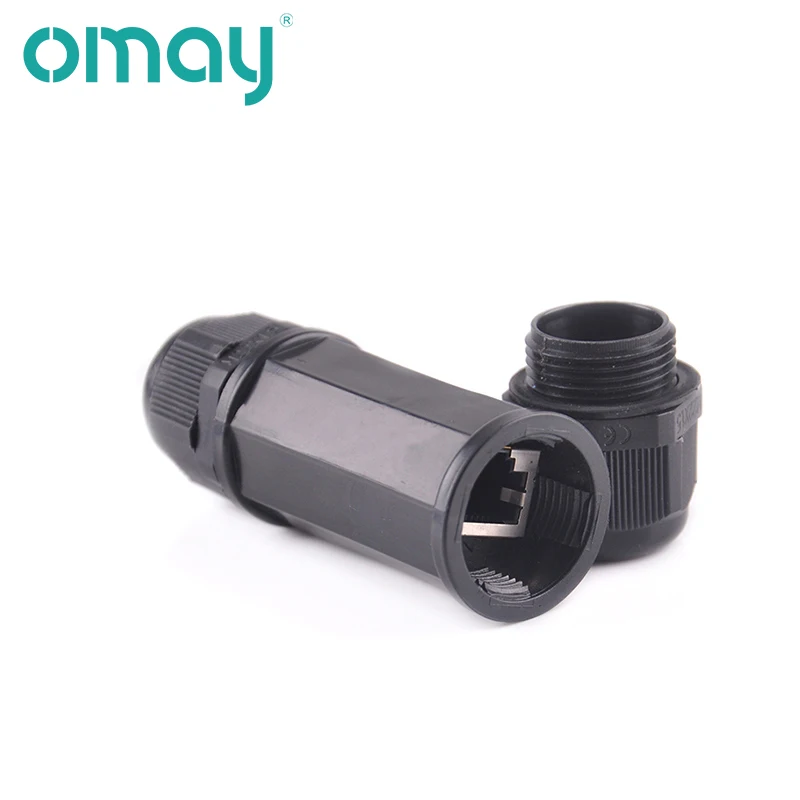 RJ45 водонепроницаемый разъем IP67 Ethernet сетевой кабель соединитель двойная головка