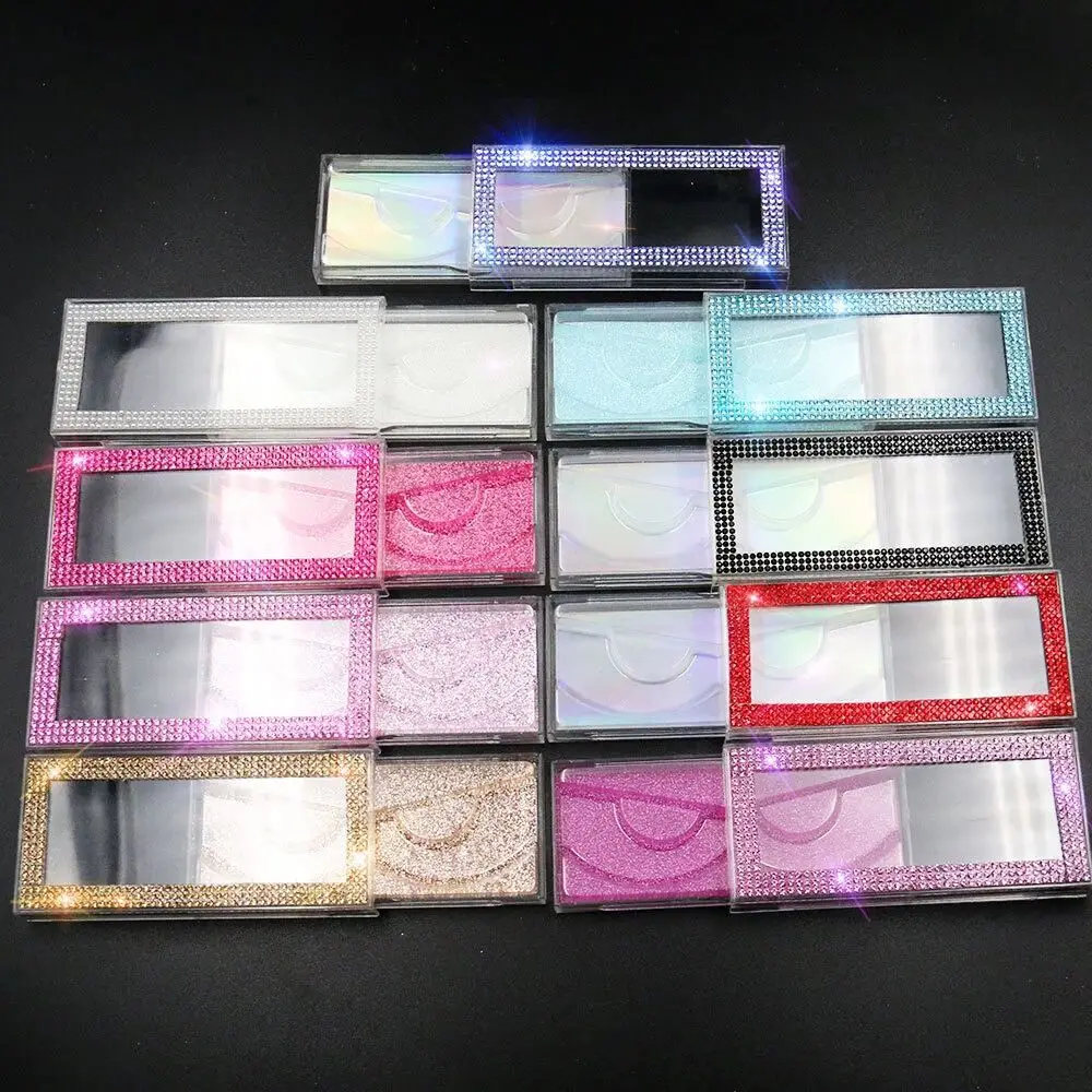 

2020 New Arrival Crystal Clear Lash Box for 25mm 27mm Dramatic Mink Lashes Empty Clear Square Lashes Packaging