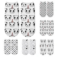new 3d printed cotton short socks for women cute mini animal panda bear low ankle socks funny happy unisex socks for girl gift