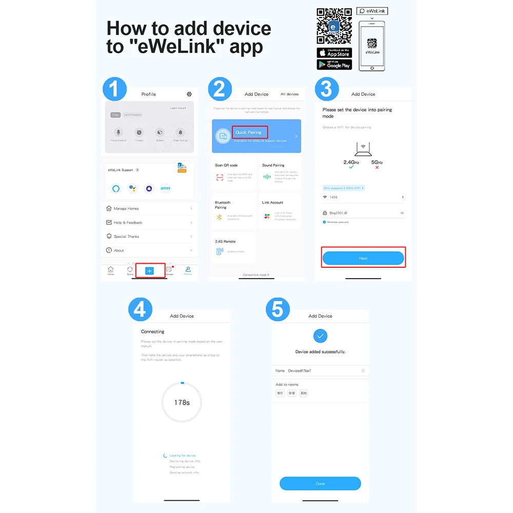 

4CH EWelink smart life DIY WiFi relay module switch supports inching self-locking interlock mode