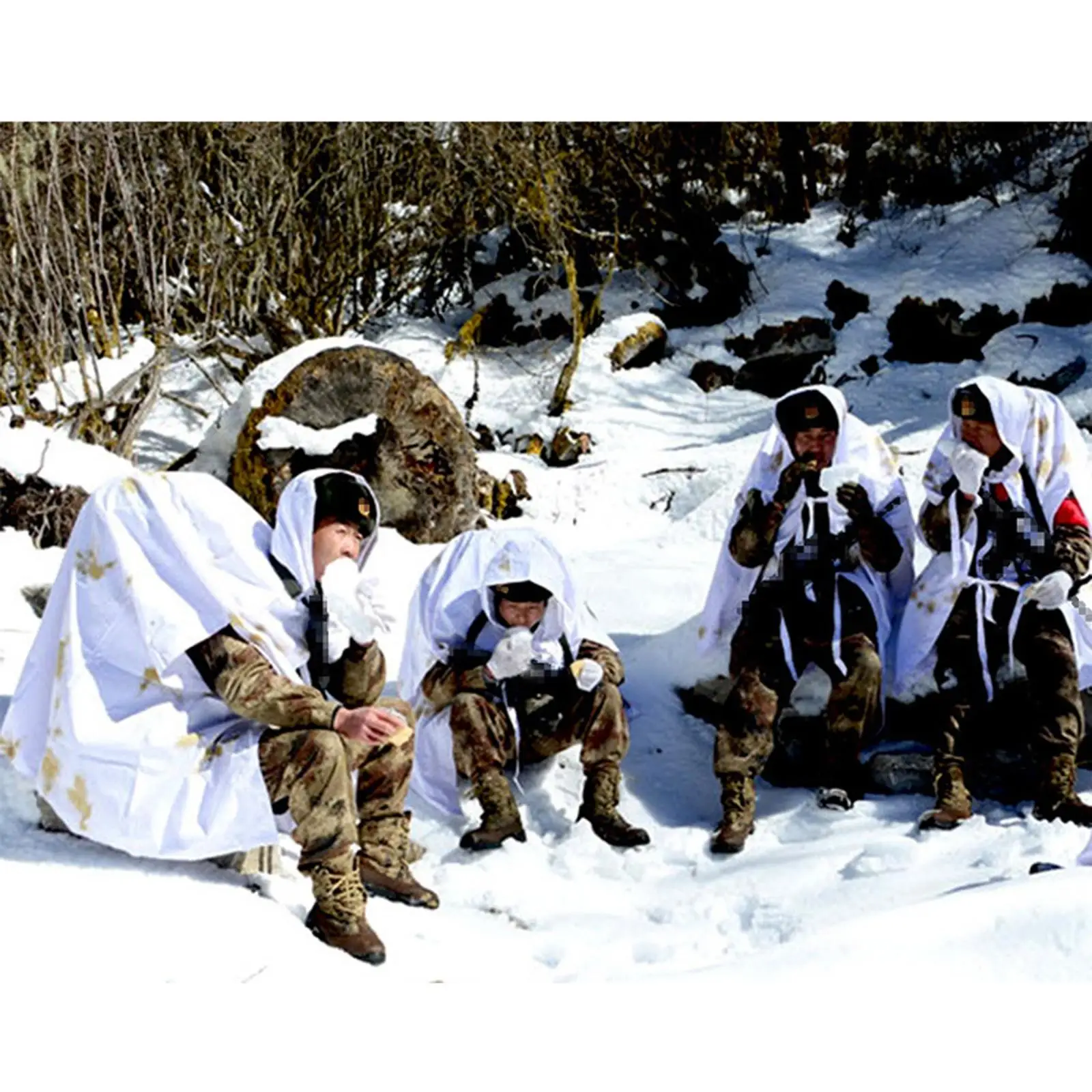 

Зимняя накидка-пончо премиум-класса, белый Камуфляжный костюм