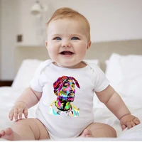 2020 infant newborn bodysuits baby tupac 2pac hip hop swag print short sleeve romper fashion jumpsuit outfits boys girls clothes