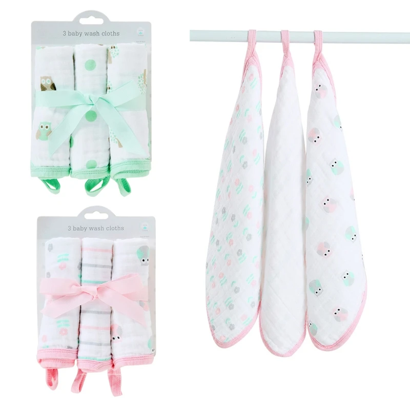 

3Pcs Cotton Newborn Baby Saliva Towel Gauze Facecloth Washcloths Nursing Towel Handkerchief