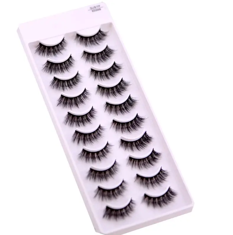 HBZGTLAD 5/8/20 пар натуральные накладные Искусственные ресницы длинные Макияж 3d ресницы серо-коричневого цвета наращением норковые ресницы для красоты - Цвет: 10 pairs 8D008