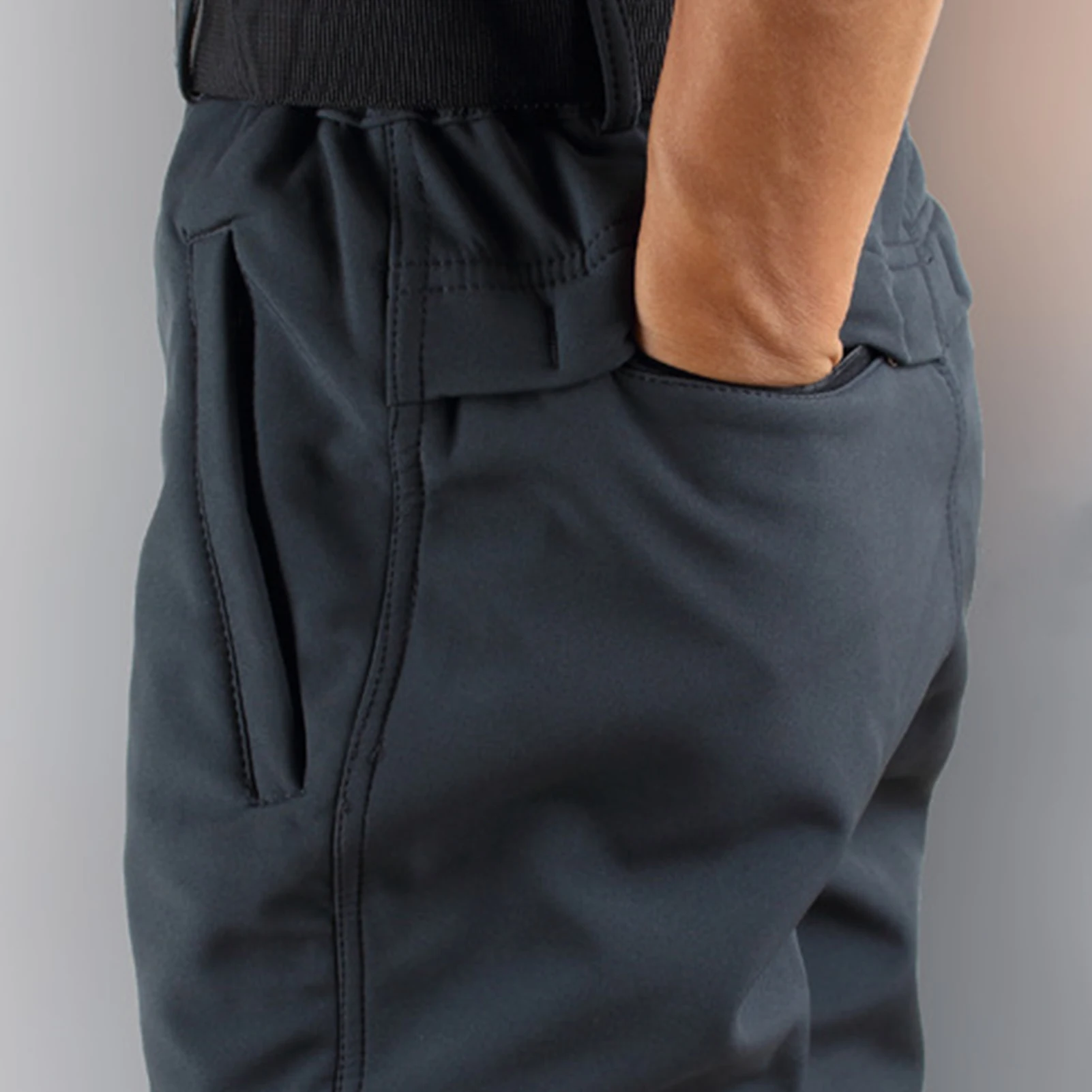 

Men Casual Zipper Pockets Thick Warm Long Trousers Outdoor Hiking Cargo Pants