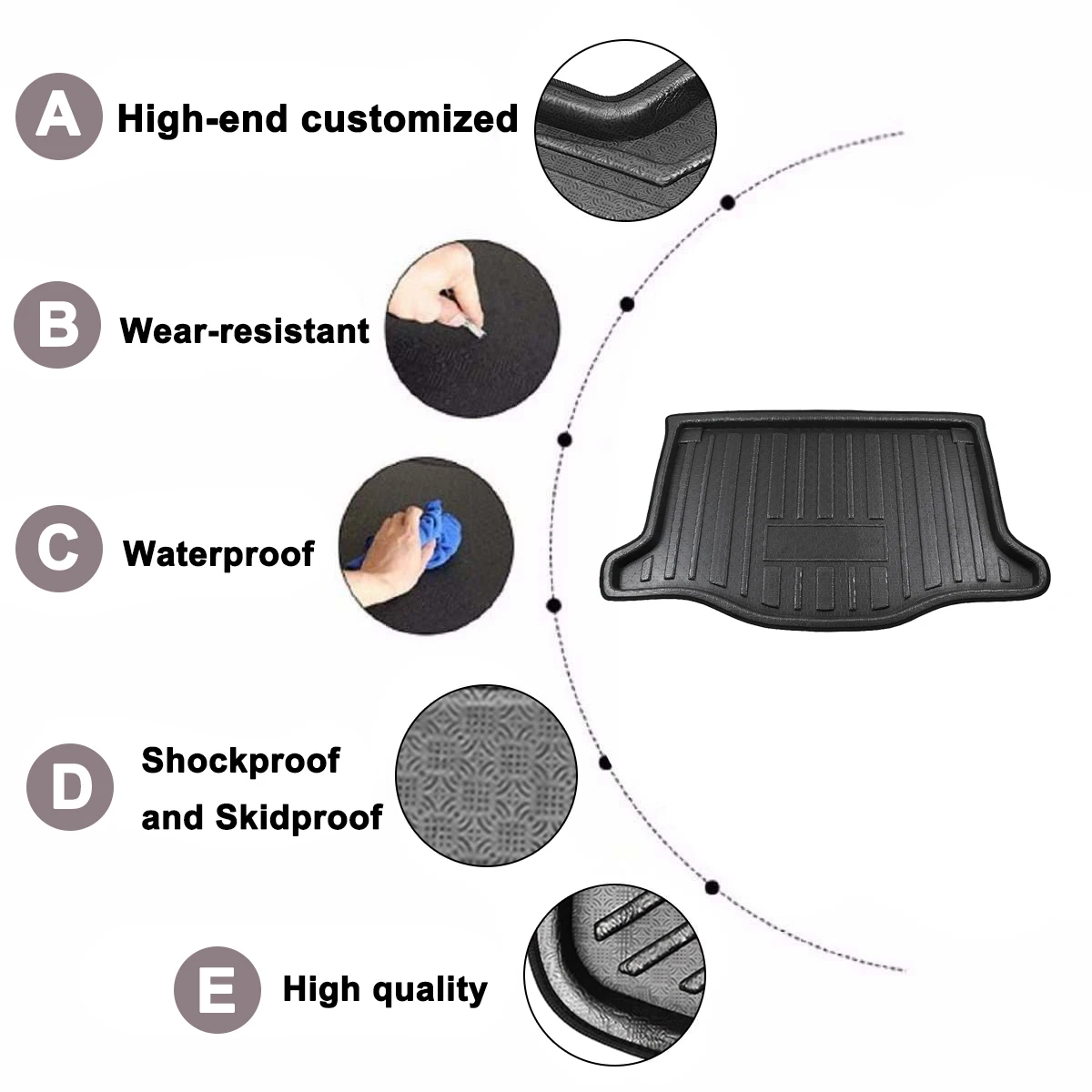 Коврик для багажника автомобиля водонепроницаемые напольные коврики коврик