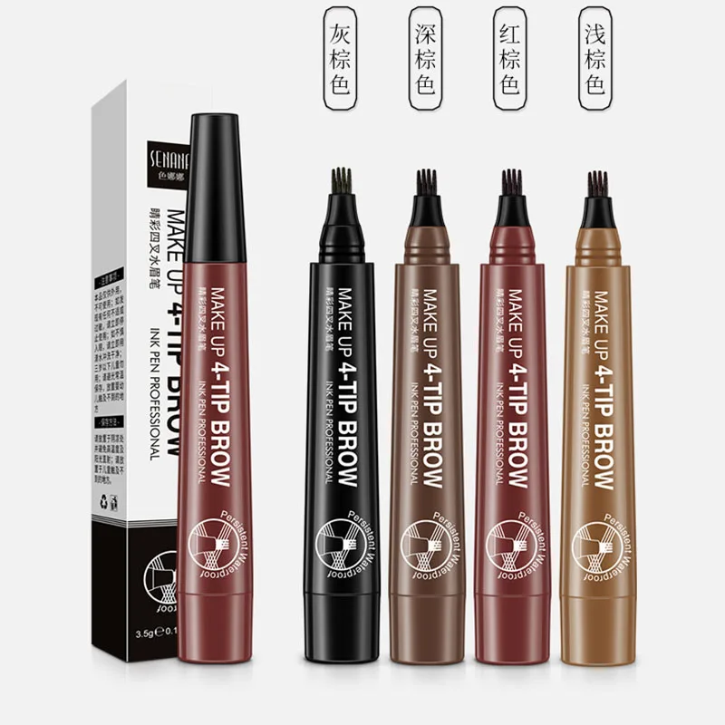 Карандаш для бровей с четырьмя точками устойчив к поту размазыванию и