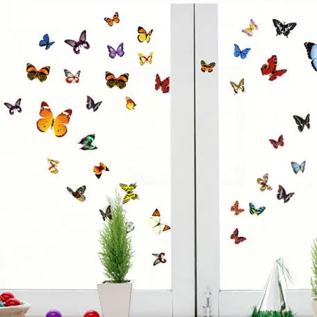 Детская комната животных наклейки с бабочками домашний декор настенные для