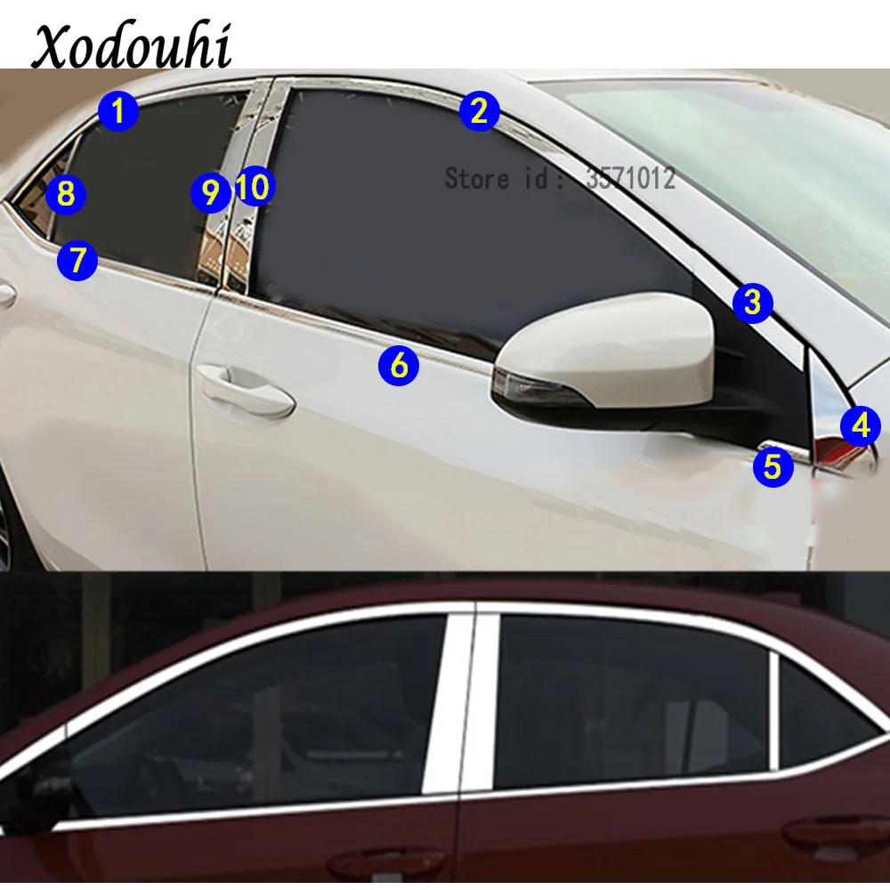 Для Toyota Corolla Altis 2014 2015 2016 Стайлинг кузова автомобиля стеклянное украшение оконная