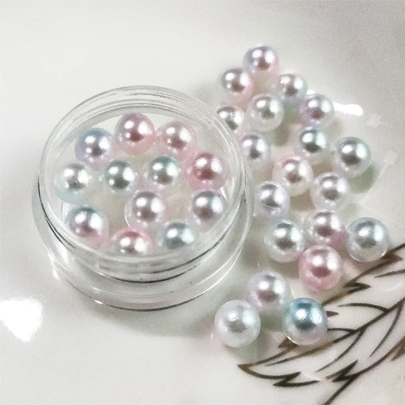 30 шт./пакет цветные жемчужные бусины для наполнения ювелирных изделий Нейл арт