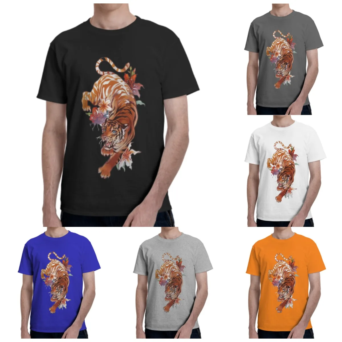 

Tiger Costume Mens T Shirts Graphic Vintage T-Shirt