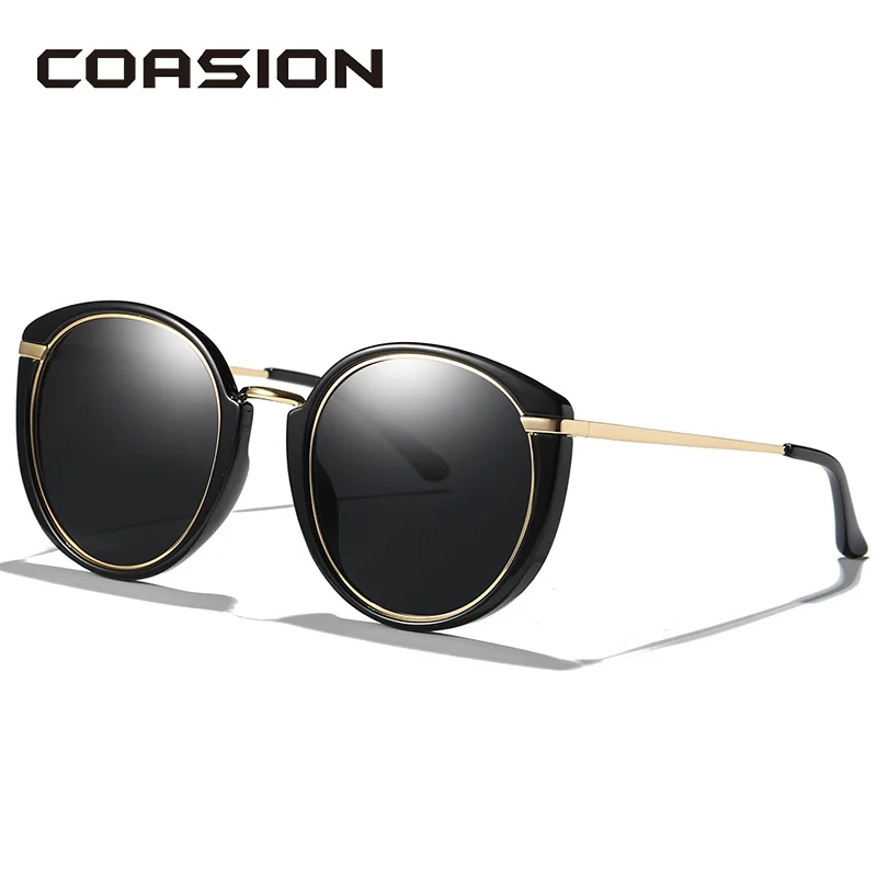 Женские круглые солнцезащитные очки COASION поляризационные в стиле ретро UV400 CA1249