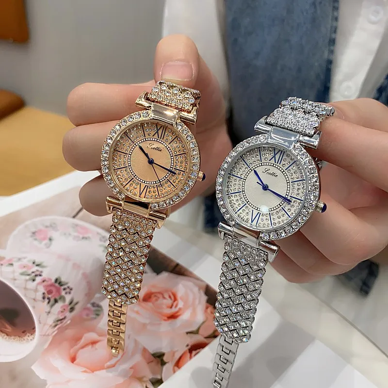 New Diamond Crystal Lady Watches Luxury Brand Women Dress Watch Original Design Quartz Wrist Watches Creative Relogio Feminino