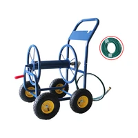 wholesale stainless steel water hose reel with 4 wheel cart 12 100m garden tools