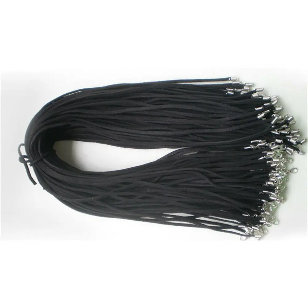 

500pcs 55cm Black Brown Suede Leather String Necklace Cord Chain Jewelry DIY Braided Velvet Handmade Beading Bracelet Making