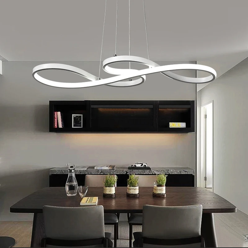 

Modern Led Chandelier Light Ceiling Pendant Lamp For Kitchen Living Dining Room Bar Table White Design Suspension Hanging Light