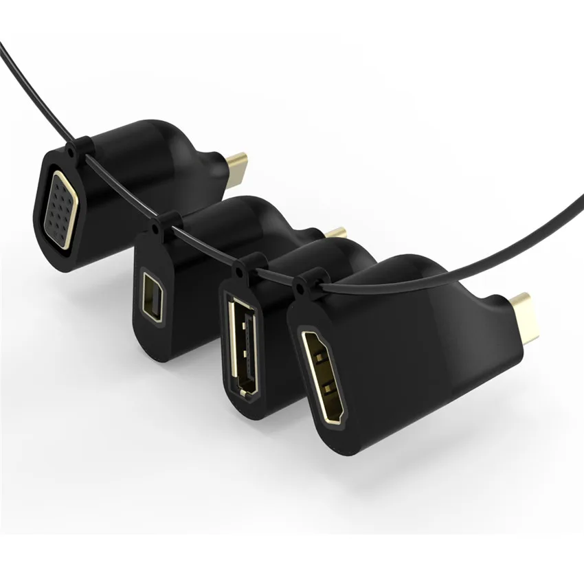 Адаптер с разъемом типа C на HDMI 4K 60 Гц USB VGA DP Mini переходник Male Femal брелоком для MacBook