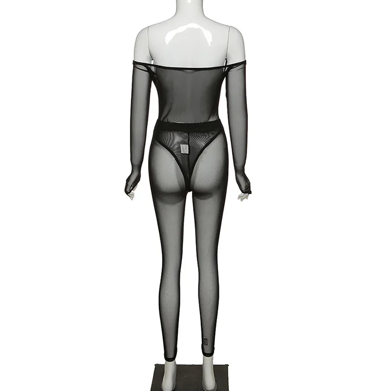 

Jumpsuits for women skinny black solid elastic hight slash neck female outfit slim fitness sleeveless long bodysuit party wear