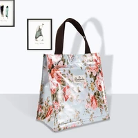 mabula fashion cartoon luxury tote bag waterproof pvc reusable london style shoulder bags eco friendly flower pattern handbag