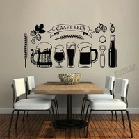 craft beer wall stickers for music bar vinyl wall decal decor kitchen art decals for alcohol barrel decoration wallproof y051
