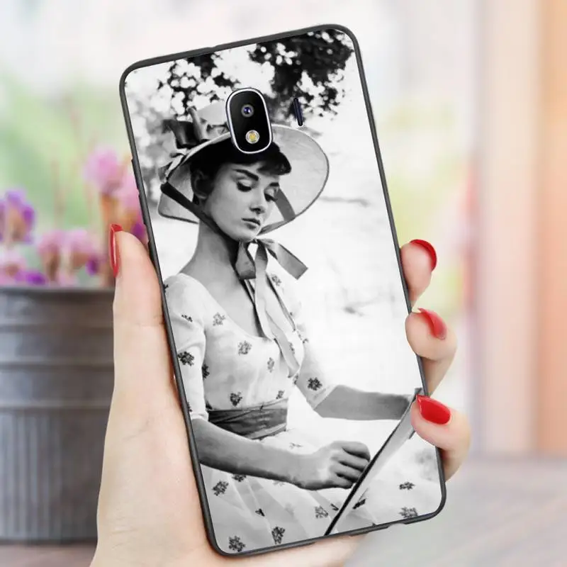 

British actors Audrey Hepburn Phone Case For samsung Galaxy J6 J7 J8 note 9 10 20 lite plus pro Black Soft nax fundas cover