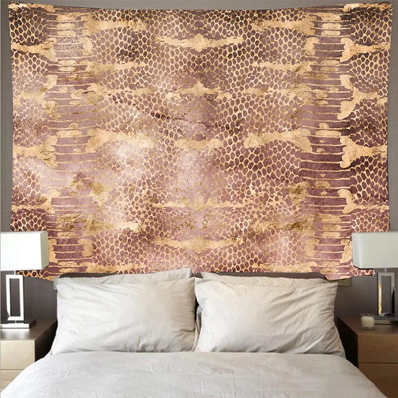 

Mysterious snakeskin pattern tapestry big artist tapestry psychedelic wall hanging beach towel polyester fiber thin blanket yoga
