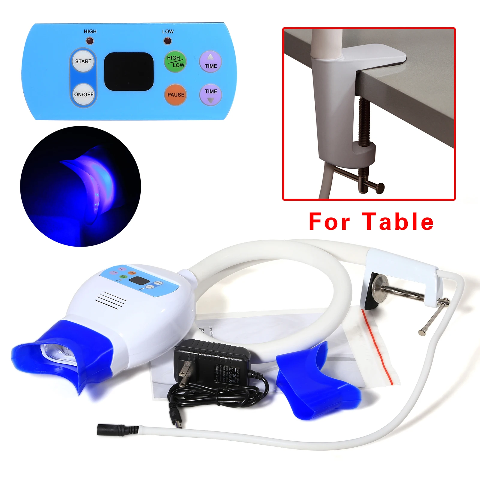 Dental Teeth Whitening Lamp Bleaching 6 LED Cold Blue Light Accelerator for Table B-D Clinical-Use