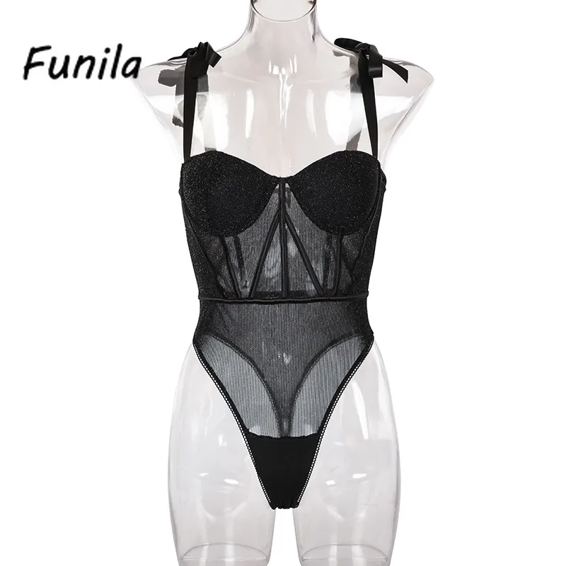 Sexy Bodysuit for Female Women Black Shiny Bandage One Piece Overalls Sleeveless Fashion Large Size Rompers Lace Up Top Bodycon