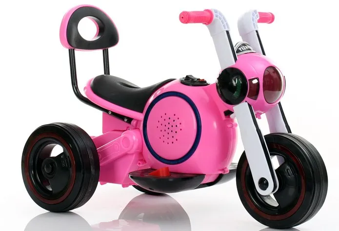 pink Детские электрические транспортные средства, мотоциклы, трициклы, игрушечные машинки с музыкой, Детские скутеры, трехколесный велосипед, ходунки - Цвет: pink