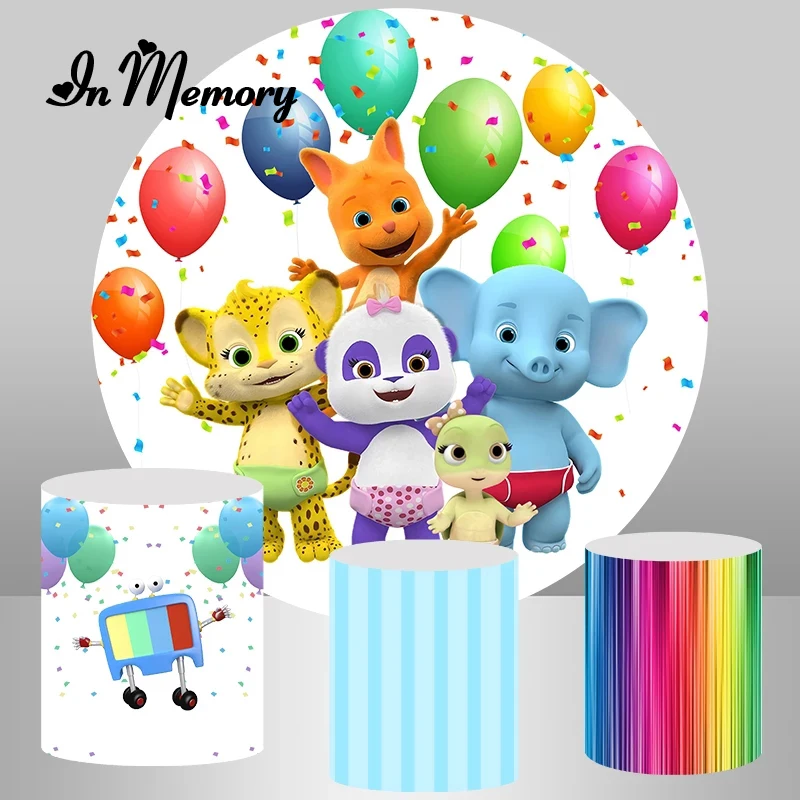 InMemory Круглый Круг слово вечевечерние графия фон мультфильм животные Тигр Слон