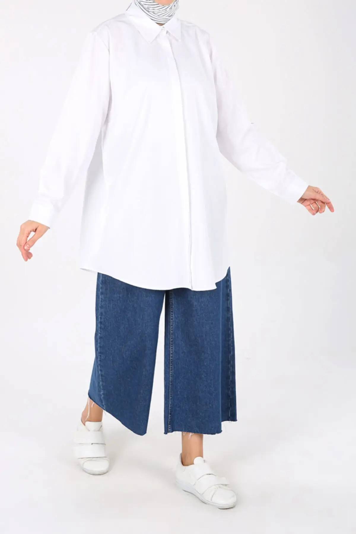 

White Large Size Tunic Shirt Muslim Tunic 2021 Fashion