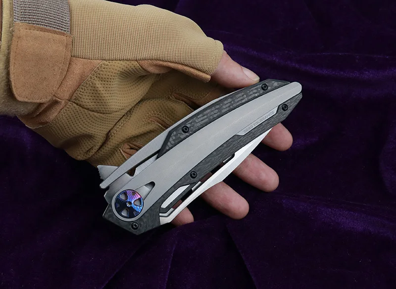 LEMIFSHE custom 0999 Флиппер складной нож m390 сталь CF титановая ручка Открытый Отдых Охота Карманный кухонный инструмент EDC инструмент