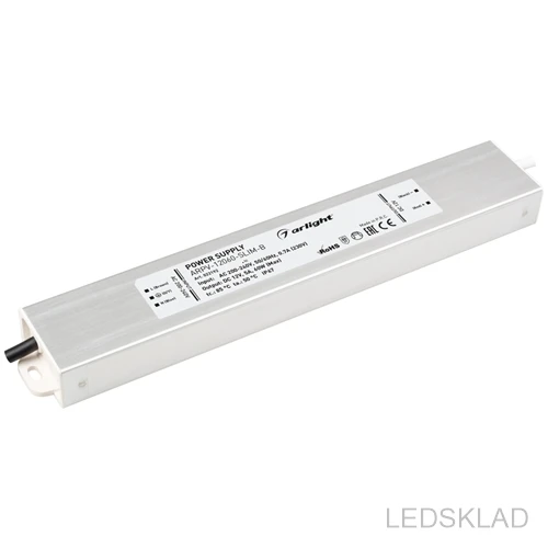 022192 Блок питания ARPV-12060-SLIM-B (12V 5.0A 60W) (ARL IP67 Металл 3 года)-1шт. Arlight | Лампы и освещение