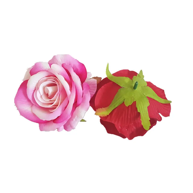 

6pcs 7Colors Silk Rose Flower Head Artificial Flowers DIY Wedding Decoration Home Party Fake Flower bouquet