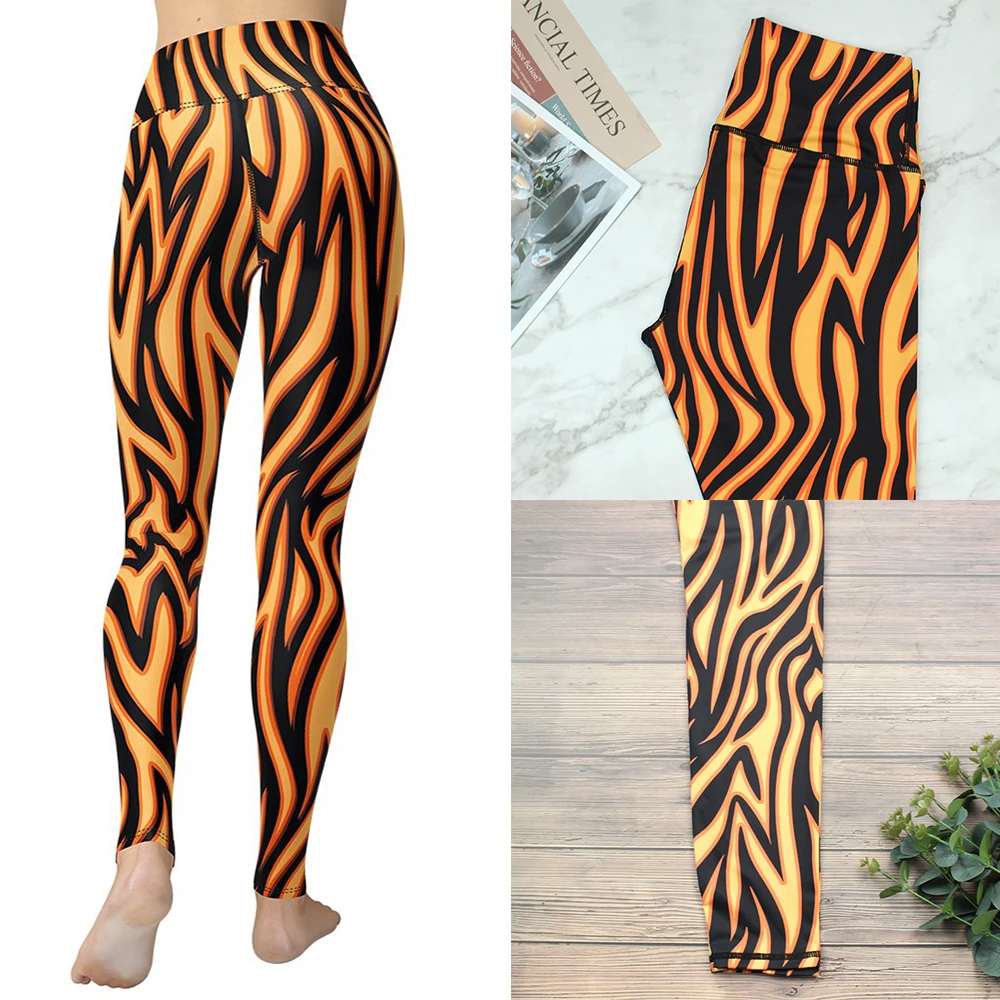 

Casual Leggings Sweatpants Tights Women's Gym Apparel Fire Pattern Fitness Pants Fashion Leggins Breathable Activewear S~2XL