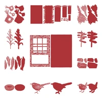 new two red robins window cornstalk holiday rustic store metal cutting dies diy scrapbook diary decoration embossing template