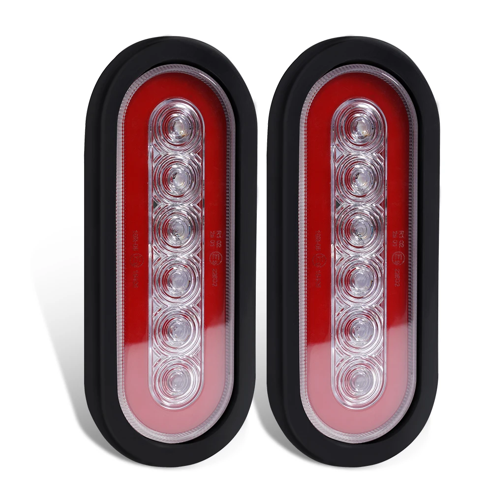 

2Pcs 7.3" LED Rear Tail Light Oval Trailer Tail Light Kit Car Truck Turn Brake Light Kit for RV Truck Trailer Boat