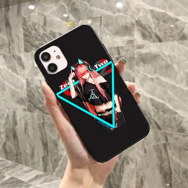 

RuiCaiCa Zero Two Darling in the FranXX Anime Phone Case for iPhone 8 7 6 6S Plus X 5S SE 2020 XR 11 12 mini pro XS MAX