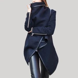 Пальто женское Шерстяное с длинным рукавом, Осень-зима