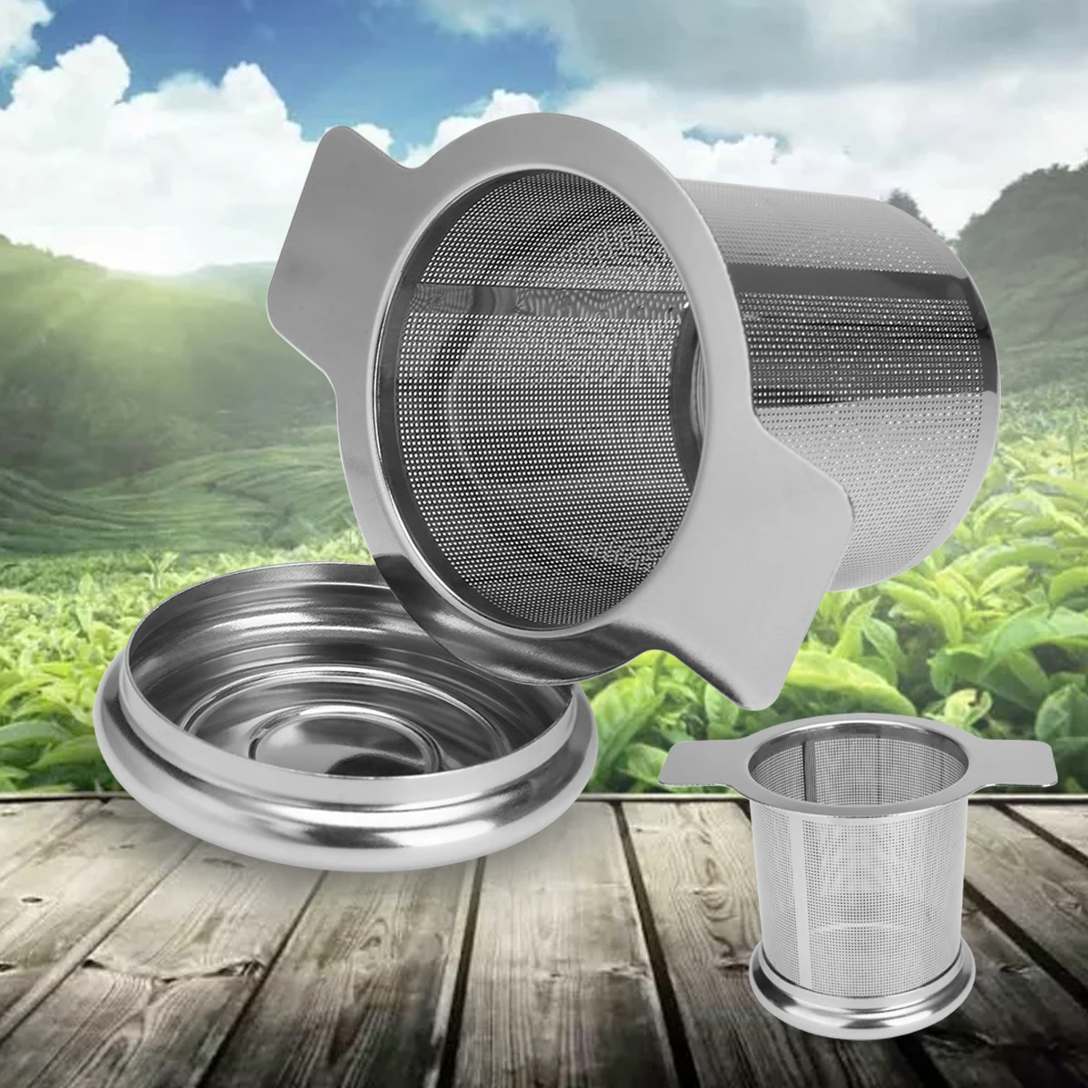 

New Stainless Steel Tea Mesh Infuser Metal Cup Strainer Loose Tea Leaf Coffee Filter With Lid Rust Resist Teaware Tea Infusers