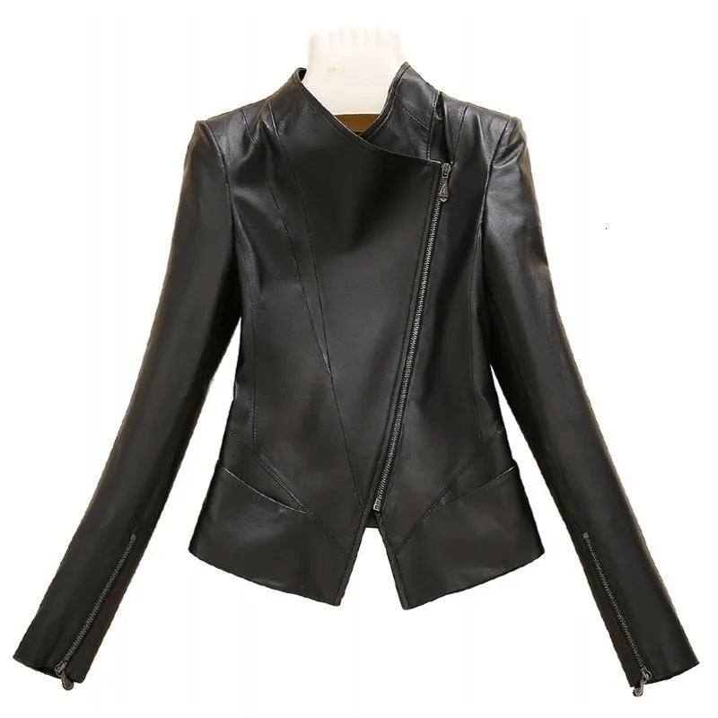 Новинка 2020 зимние женские Короткие Куртки из натуральной кожи байкерские Ретро